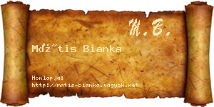 Mátis Bianka névjegykártya