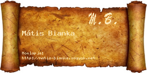 Mátis Bianka névjegykártya
